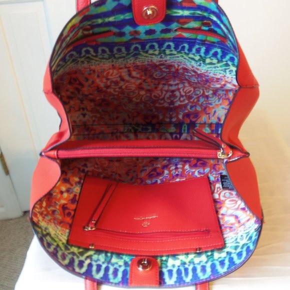 Nanette Lepore Arabella Bow Bag Red, faux leather, satchel tote bag - Picture 8 of 12